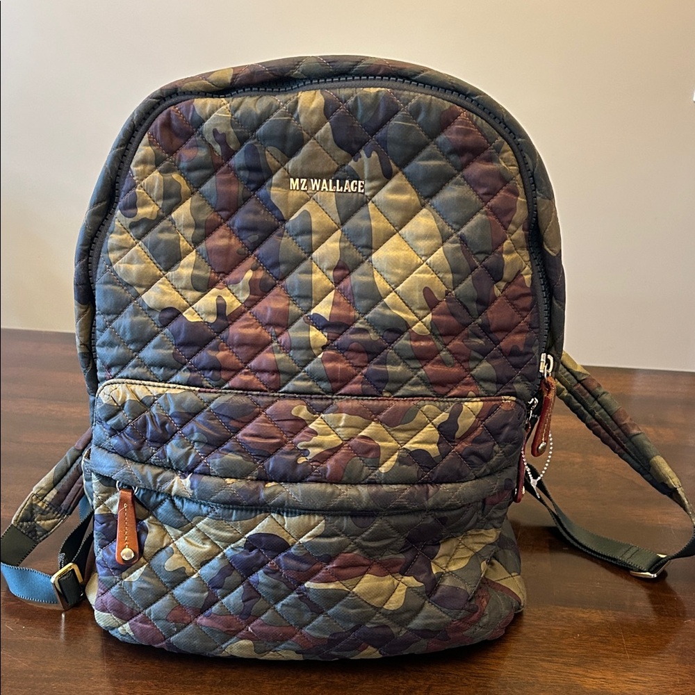 MZ WALLACE Quilted Multicolor Camouflage Backpack
